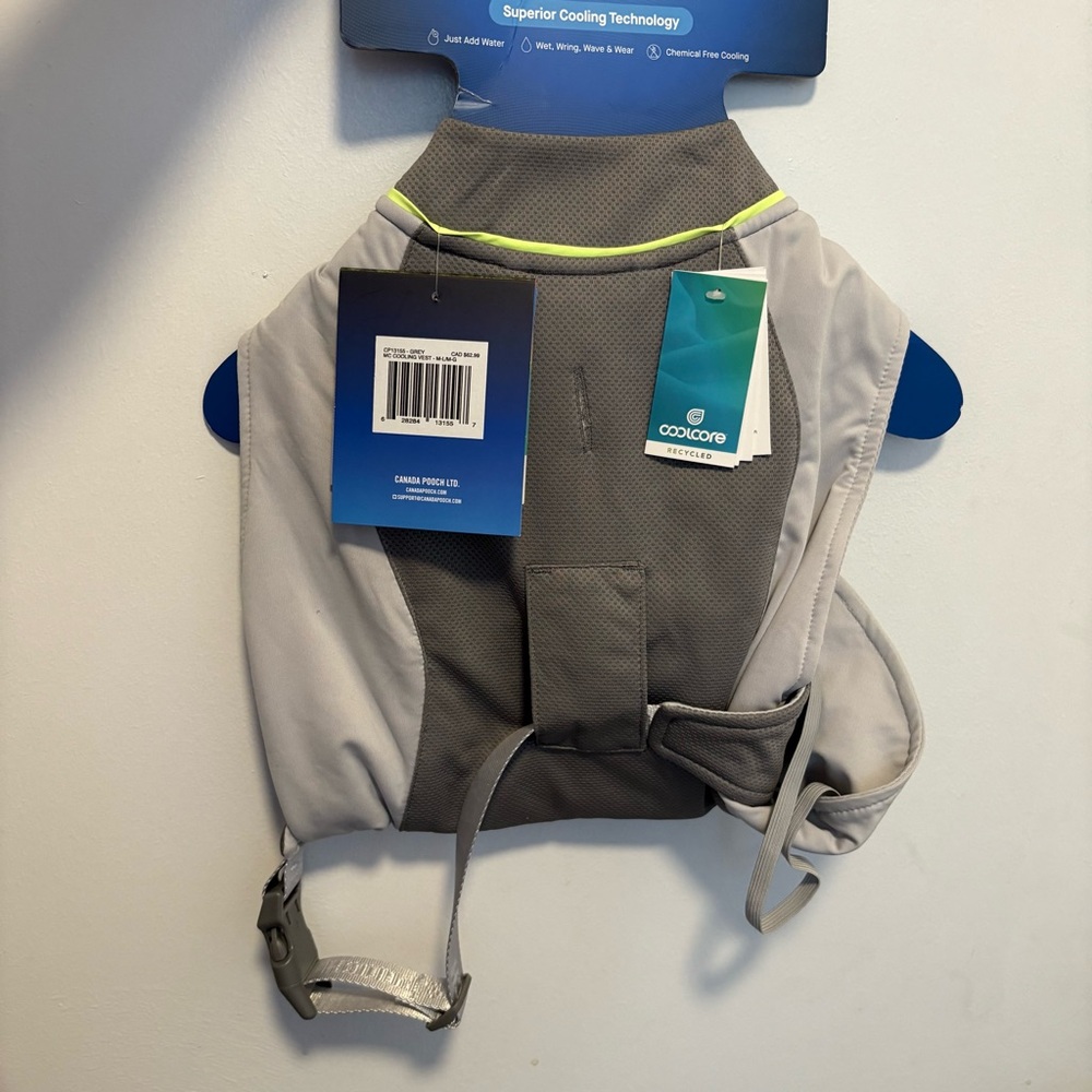 Coolcord Dog Cooling Vest - Gray and Neon